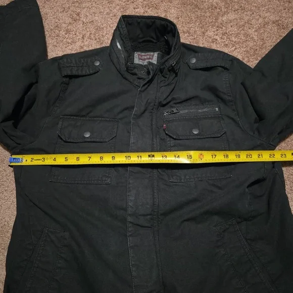 Levi's Military Jacket Men's Large Two-Pocket Sherpa Lined Black MSRP $180 7C024